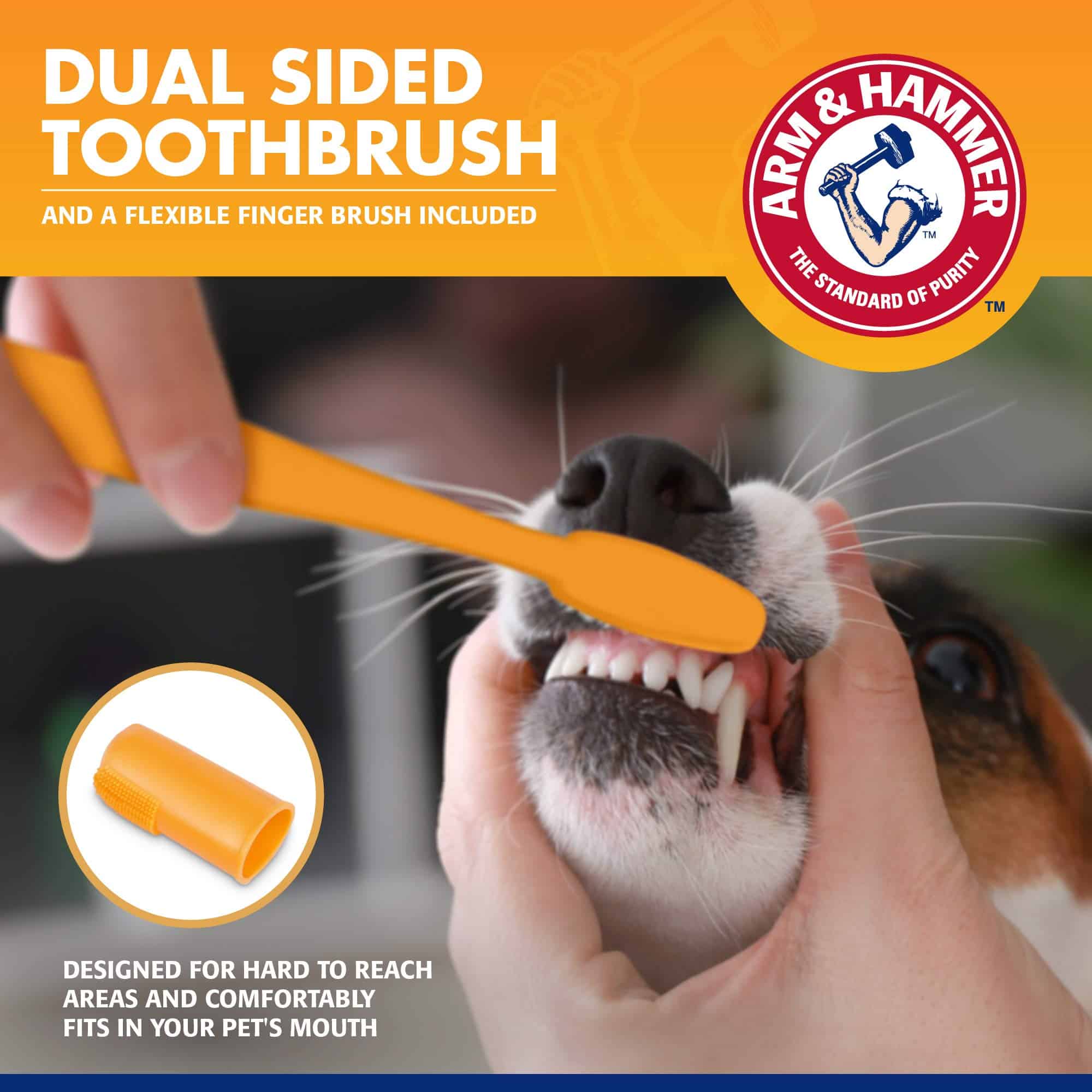 Arm & Hammer for Pets Tartar Control Kit for Dogs | Contains Toothpaste, Toothbrush & Fing - Image 3