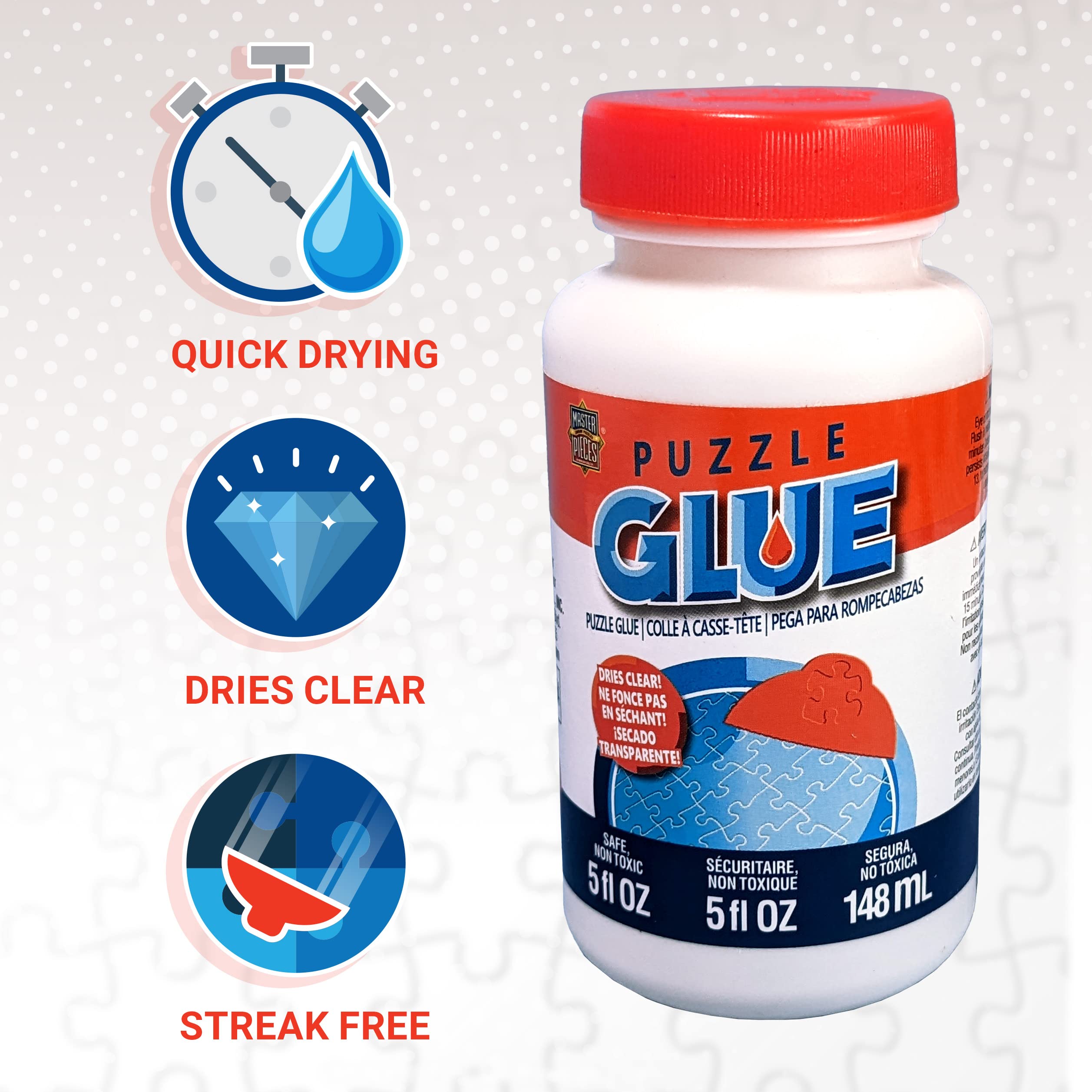 MasterPieces Puzzle Glue and Wide Plastic Spreader 5oz - Pack - Jigsaw Puzzle Saver Clear - Image 2