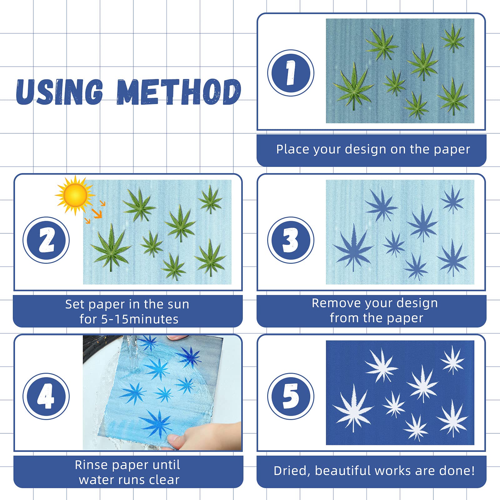 32 Sheets Sun Print Paper Cyanotype Paper A4 A5 Solar Drawing Paper Sensitivity Nature Pri - Image 4