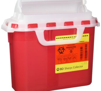 BD 5.4 Quart Red Horizontal Entry Sharps Container