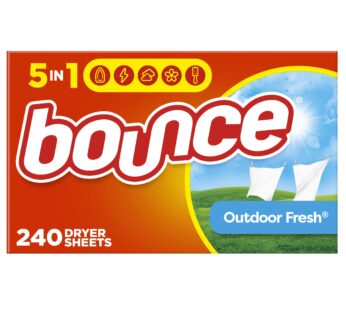 Bounce Dryer Sheets Laundry Fabric Softener, Outdoor Fresh, 240 Count