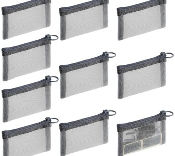 Frienda 10 Pcs Small Zipper Pouch Mini Mesh Zipper Cosmetic Bags Nylon Mesh Coin Purse Sma