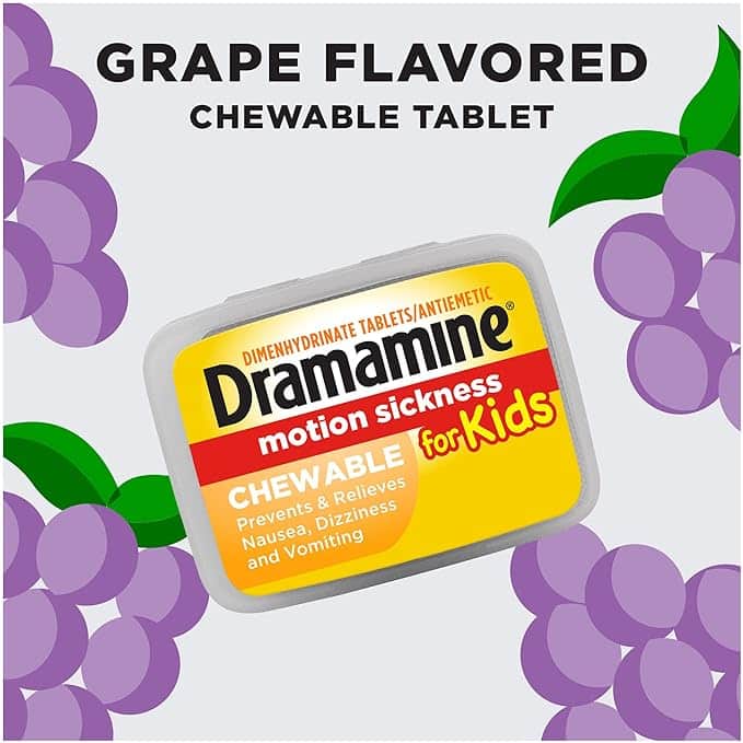 Dramamine Kids Chewable, Motion Sickness Relief, Grape Flavor, 8 Count - Image 5