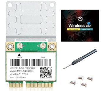 Rekong Wi-Fi 6E Mini Pci-E Wifi Network Card Mpe-Axe3000H 2.4Ghz 6Ghz 5400Mbps Wireless Card Bt5.2 802.11Ax Ac Mu-Mimo Half Mini Pcie Wi-Fi 6E Adapter Ofdma Vpro For Windows 10 Pc Laptops-Multicolor