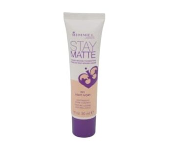 Rimmel London Stay Matte Liquid Mousse – 010 Light Porcelain – Foundation, Lightweight, Shine Control, Oil-Free, 1oz