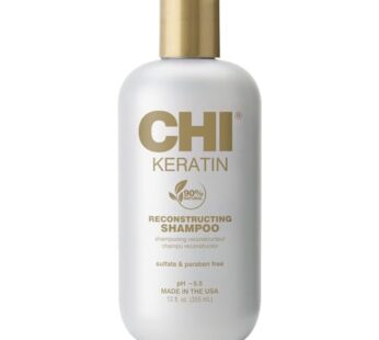 CHI Keratin Reconstructing Shampoo, Delivers Healthier Hair, Adds Shine & Helps Prevent Future Breakage, Sulfate, Paraben, & Cruelty-Free, 12 Oz