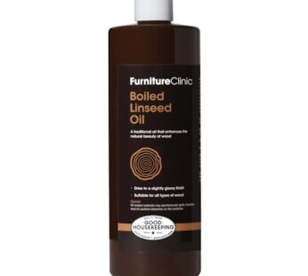 Furniture Clinic Boiled Linseed Oil for Wood Furniture & More Restore a Finish for Furniture, Table Tops, Stone & Metal Wood Care for Interior Oak, Pine, Teak & More Glossy 17oz/ 500ml Refined Oil