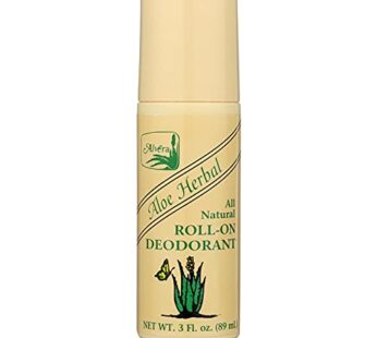 Alvera All Natural Roll-On Deodorant, Aloe Herbal, 3 Fluid Ounce