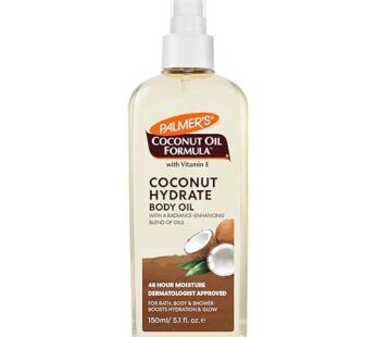 Palmer’s Coconut Oil Formula Body Oil, Body Moisturizer with Green Coffee Extract, Bath Oil for Dry Skin, 5.1 Ounces (Spray Cap)