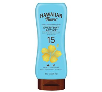 Hawaiian Tropic Everyday Active Lotion Sunscreen SPF 15, 8oz | Hawaiian Tropic Sunscreen SPF 15, Sunblock, Broad Spectrum Sunscreen, Oxybenzone Free Sunscreen, Water Resistant Sunscreen, 8oz