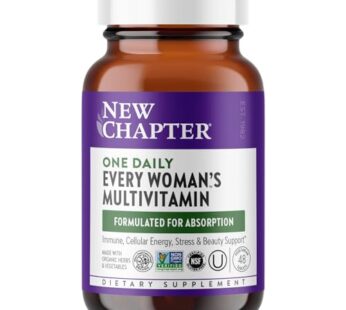 New Chapter Women’s Multivitamin for Immune, Beauty + Energy Support with Fermented Nutrients – Every Woman’s One Daily, Made with Organic Vegetables & Herbs, Non-GMO, Gluten Free, 48 Count