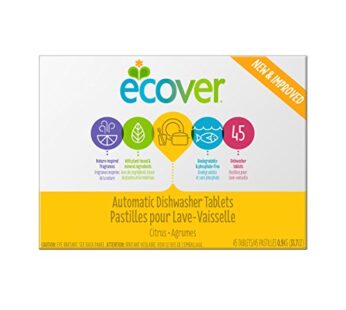 Ecover Automatic Dishwasher Soap Tablets, Citrus, 45 Count