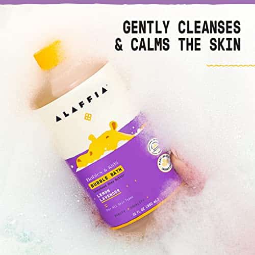 Alaffia Babies and Kids Bubble Bath, Gentle Baby Essentials for Delicate Skin, Cleansing & Calming Bubbles, Plant Based Formula, Vegan, Lemon Lavender, 32 Fl Oz - Image 5