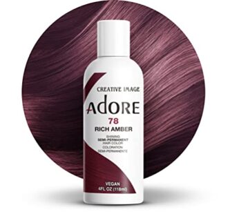 Adore Semi Permanent Hair Color – Vegan and Cruelty-Free Brown Hair Dye – 4 Fl Oz – 078 Rich Amber (Pack of 1)