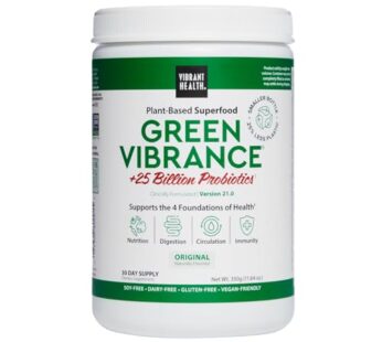 Vibrant Health, Green Vibrance, Includes 65 Plant-Based Superfoods, 25 Billion Probiotics, Fiber, Adaptogens & Enzymes, 30 Servings
