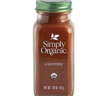 Simply Organic Cayenne Pepper, 2.89 Ounce, Pure, Organic Cayenne Peppers, No GMO’s, Kosher Certified