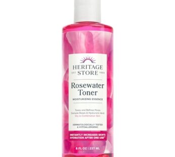 HERITAGE STORE Rosewater Facial Toner with Hyaluronic Acid, Dry to Combination Skin, Hydrating Toner Refines Pores, Minimizes Look of Fine Lines and Wrinkles, Hypoallergenic, Vegan, Cruelty Free, 8oz