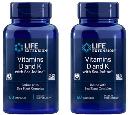 Life Extension Vitamins D and K with Sea-Iodine 60 Capsules (2pack) - Image 3