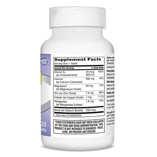 21st Century Calcium 600 Plus D Plus Minerals Caplets, 120Count (27498) - Image 4