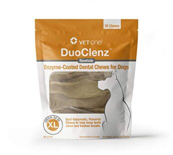 Vet One DuoClenz Enzyme Coated Dog Dental Chews for Large Dogs – Veterinarian Formulated – 30 Count