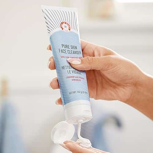 First Aid Beauty Pure Skin Face Cleanser, Sensitive Skin Cream Cleanser with Antioxidant Booster, 5 oz. - Image 3