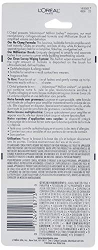L'Oreal Voluminous Million Lashes Mascara, Blackest Black 635 - Image 2