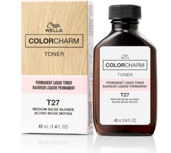 COLORCHARM Permanent Liquid Toners, Neutralize Brass, Free of Parabens, Vegan, T27 Medium Beige Blonde, 1.4 fl oz