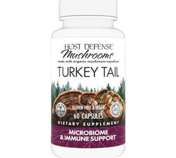 Host Defense Turkey Tail Capsules – Digestive Health & Immune Response Support Supplement – Mushroom Supplement for Gastrointestinal & Gut Microbiome Support – 60 Capsules (30 Servings)*