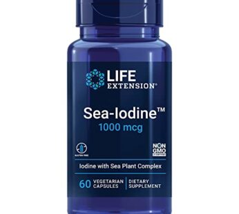 Life Extension Sea-Iodine?, kelp and bladderwrack-derived iodine, supports healthy levels of this essential nutrient for thyroid health and beyond, non-GMO, gluten-free, vegetarian, 60 capsules
