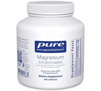 Pure Encapsulations Magnesium (Citrate/Malate) – Magnesium Supplement to Support Nutrient Utilization, Energy, Bones & Heart Health* – with Magnesium Citrate & Malate – 180 Capsules