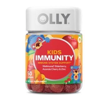 OLLY Kids Immunity Gummy, Immune Support, Wellmune, Elderberry, Vitamin C, Zinc, Chewable Supplement, Cherry – 50 Count