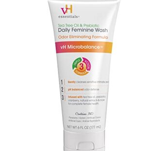 vH essentials, Ph Balanced Daily Feminine Wash, Tea Tree Oil & Prebiotic, 6, Fl Oz, (Pack Of 1) 54306 Clear