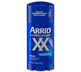 Arrid XX Extra Extra Dry Solid Antiperspirant Deodorant, Cool Shower, 2.6 oz , Pack of 6