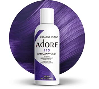 Adore Semi Permanent Hair Color – Vegan and Cruelty-Free Purple Hair Dye – 4 Fl Oz – 113 African Violet (Pack of 1)