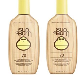 Sun Bum Original SPF 70 Sunscreen Lotion | Vegan and Reef Friendly (Octinoxate & Oxybenzone Free) Broad Spectrum Moisturizing UVA/UVB Sunscreen with Vitamin E | 8 oz (Pack of 2)