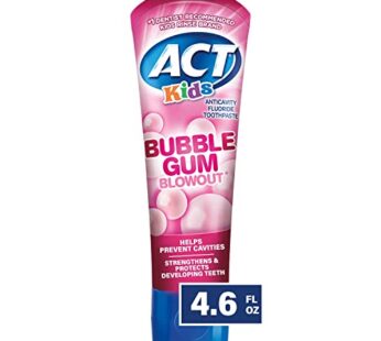 ACT Kids Anticavity Fluoride Toothpaste 4.6 oz. Bubble Gum Blowout