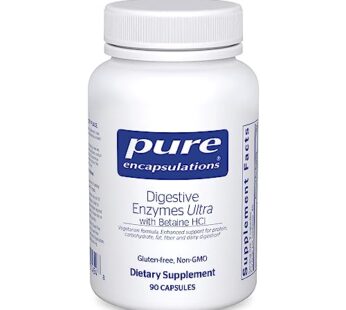 Pure Encapsulations Digestive Enzymes Ultra with Betaine HCl – Vegetarian Digestive Enzyme Supplement to Support Protein, Carb, Fiber, and Dairy Digestion* – 90 Capsules