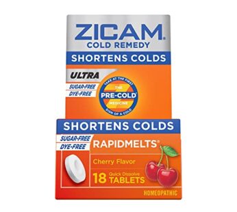 Zicam Cold Remedy Zinc Rapidmelts, Cherry Flavor, 18 Count (Pack of 1)