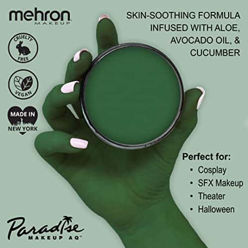 Mehron Makeup Paradise Makeup AQ Pro Size | Stage & Screen, Face & Body Painting, Special FX, Beauty, Cosplay, and Halloween | Water Activated Face Paint & Body Paint 1.4 oz (40 g) (Dark Green) - Image 2