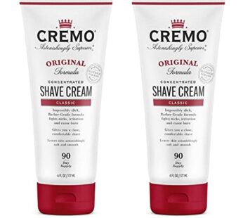 Cremo Barber Grade Original Shave Cream Classic Citrus Moisturizing Formula, Astonishingly Superior Ultra-Slick Shaving Cream Fights Nicks, Cuts and Razor Burn, 6 Fl Oz (2 Pack)
