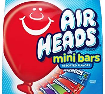 Airheads 80 Mini Bars, Chewy Fun Taffy Candy, Assorted Fruit Flavors, Back to School for Kids, Non Melting, Party 32.17oz (80 Count)