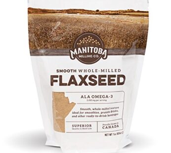 Ground Flax Seed | Manitoba Milling Co | One 1lb Bag | Smooth Milled Flaxseed Fiber with Protein, Omega 3 | Gluten Free, Non-GMO Gourmet Milled Flaxseed for Muffins, Yogurt, Smoothies