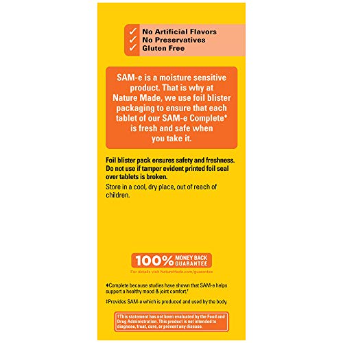 Nature Made SAM-e 200 mg Complete, Dietary Supplement for Mood Support, 60 Tablets, 30 Day Supply - Image 2