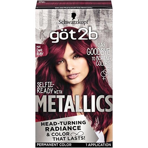 Schwarzkopf Got2b Metallics Permanent Hair Color, M68 Dark Ruby - Image 2