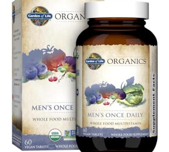 Garden of Life Organics Men’s Once Daily Whole Food Multivitamin – 60 Tablets, Vegan Mens Multi for Health & Well-Being, Organic Mens Vitamins & Minerals, Vitamin C, Zinc