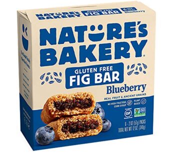 Nature?s Bakery Gluten Free Fig Bars, Blueberry, Real Fruit, Vegan, Non-GMO, Snack Bar, 1 Box With 6 Twin Packs (6 Twin Packs)