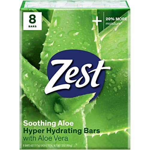 Zest 8-Bar Bath Size Soap, Fresh Aloe, 4 Ounce (Pack of 8) - Image 2