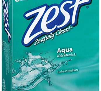 Zest 8-Bar Bath Size Soap, Aqua, 4 Ounce per bar, 8 bars, 32 Ounce