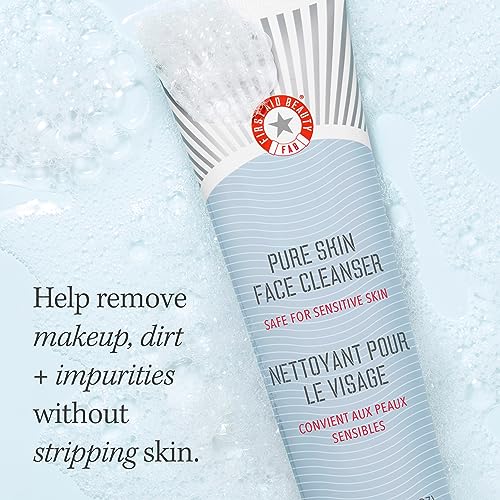 First Aid Beauty Pure Skin Face Cleanser, Sensitive Skin Cream Cleanser with Antioxidant Booster, 5 oz. - Image 4