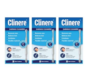 Clinere? Ear Cleaners, 10 Count, (Pack of 3) Earwax Remover Tool Safely and Gently Cleaning Ear Canal at Home, Ear Wax Cleaner Tool, Itch Relief, Ear Wax Buildup, Works Instantly, Earwax Cleaners